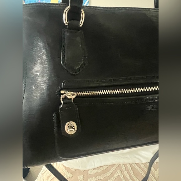 Coach Poppy East/ West Textured Patent Leather Satchel - Picture 8 of 12